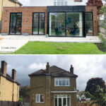 9 Before & After - Rear - Keeps Architect, Joaquin Gindre, Planning Application, Rear Extension, Zinc Cladding, Crittall style doors