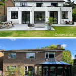 15 Keeps Architect - Joaquin Gindre, Planning application, extension, exposed beams, kitchen extension, surrey architect - Rear 2 - 3 Before & After