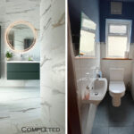 Before & After - Bathroom - Keeps Architect, Joaquin Gindre, Planning Application, Rear extension, Surrey Architect, Oxfordshire Architect, rooflight, Kitchen ex